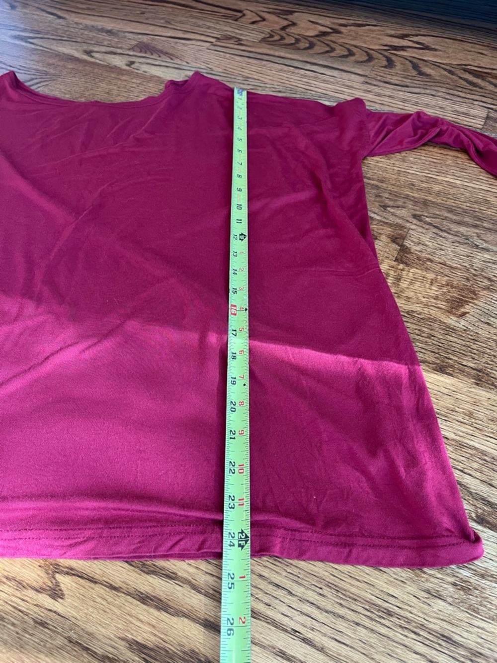 Piko 1988 Long-Sleeve Scoop Neck Loose Fit Bamboo Top Burgundy size M - Picture 8 of 9